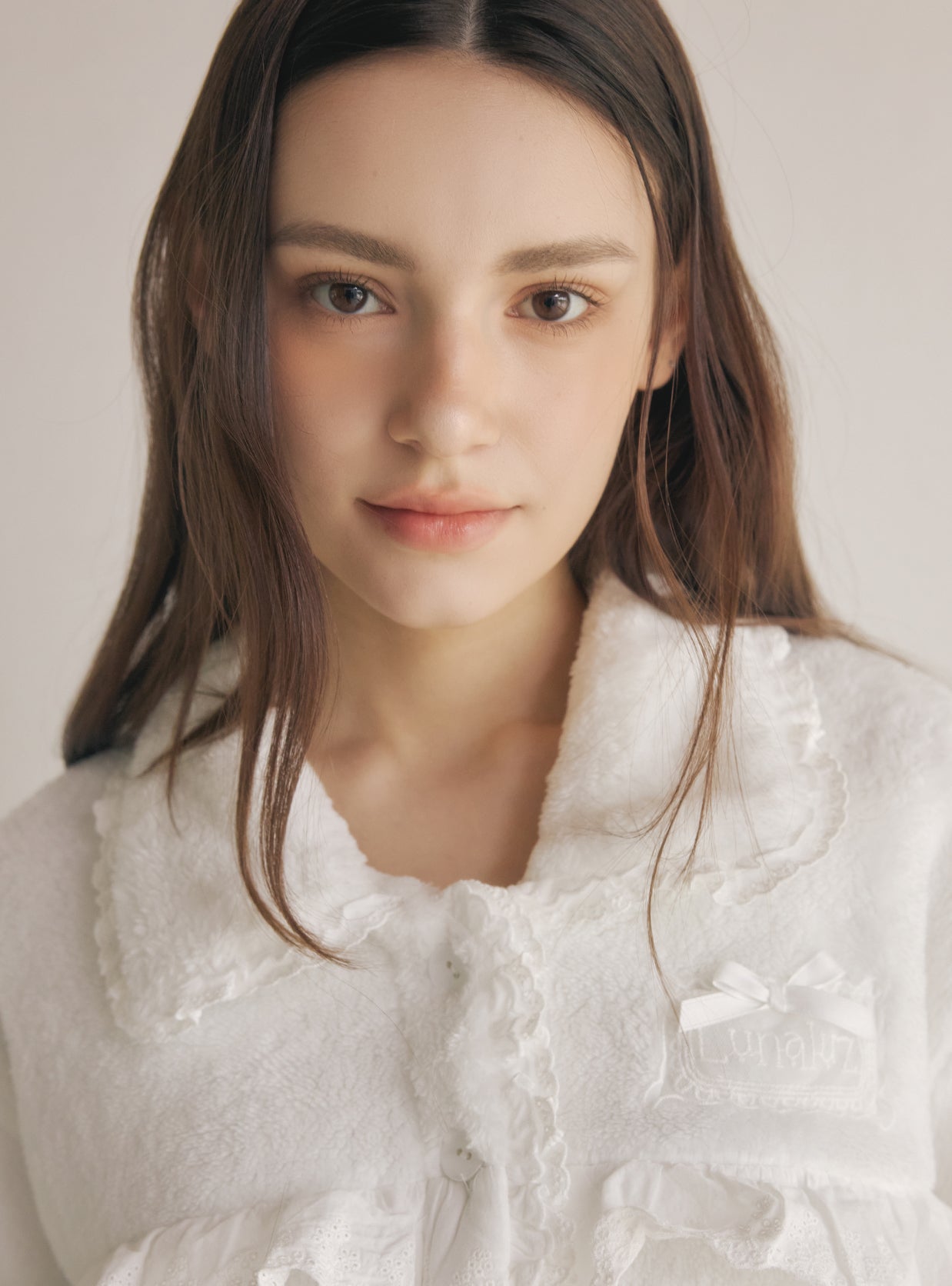 Maya Microfleece Long - Sleeve Notched Collar Pajama Set - premium Korean sleepwear by LUNALUZ