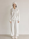 Maya Microfleece Long - Sleeve Notched Collar Pajama Set - premium Korean sleepwear by LUNALUZ
