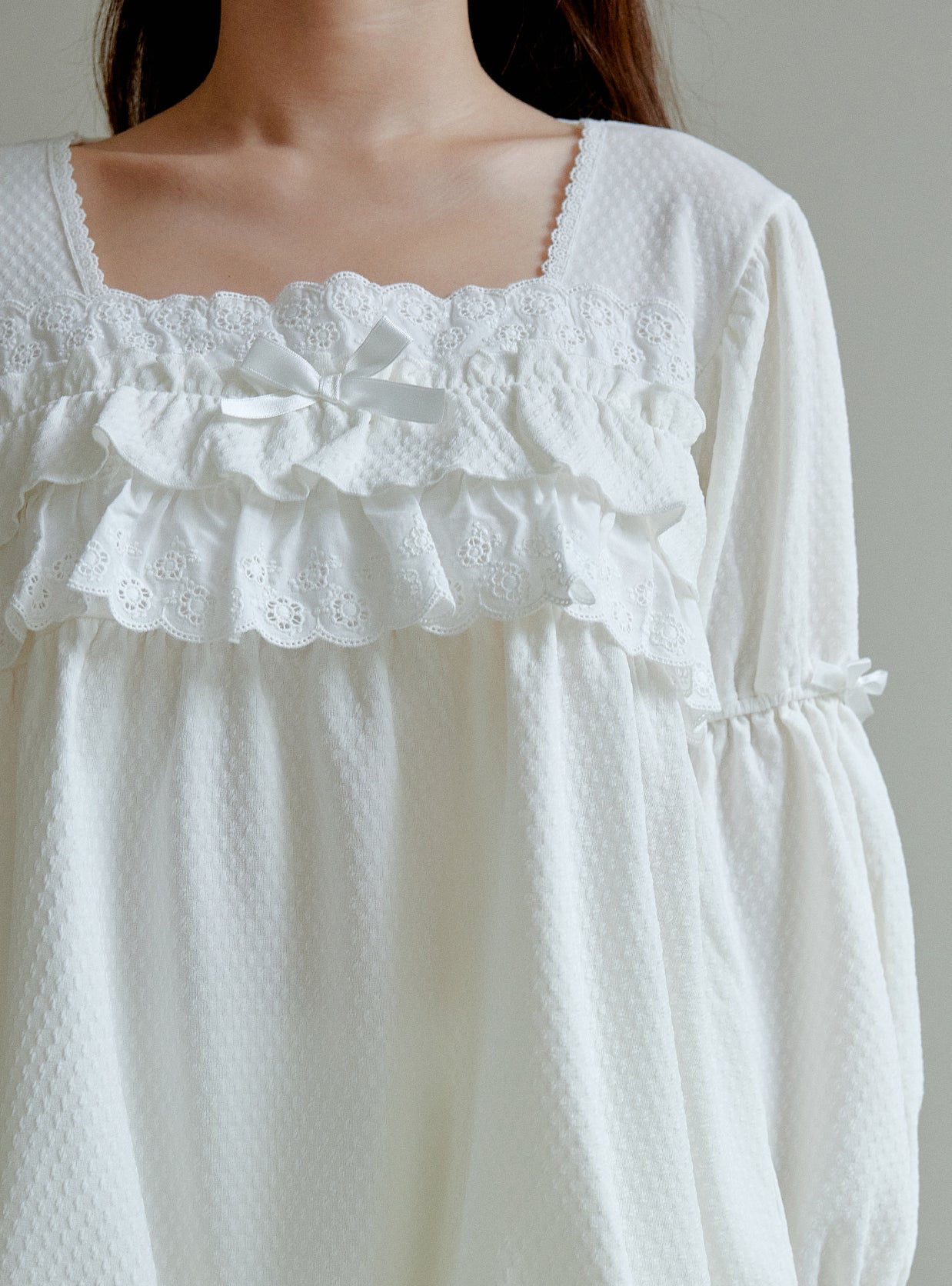 Montblanc Span Square - Neck Pajama Set - premium Korean sleepwear by LUNALUZ