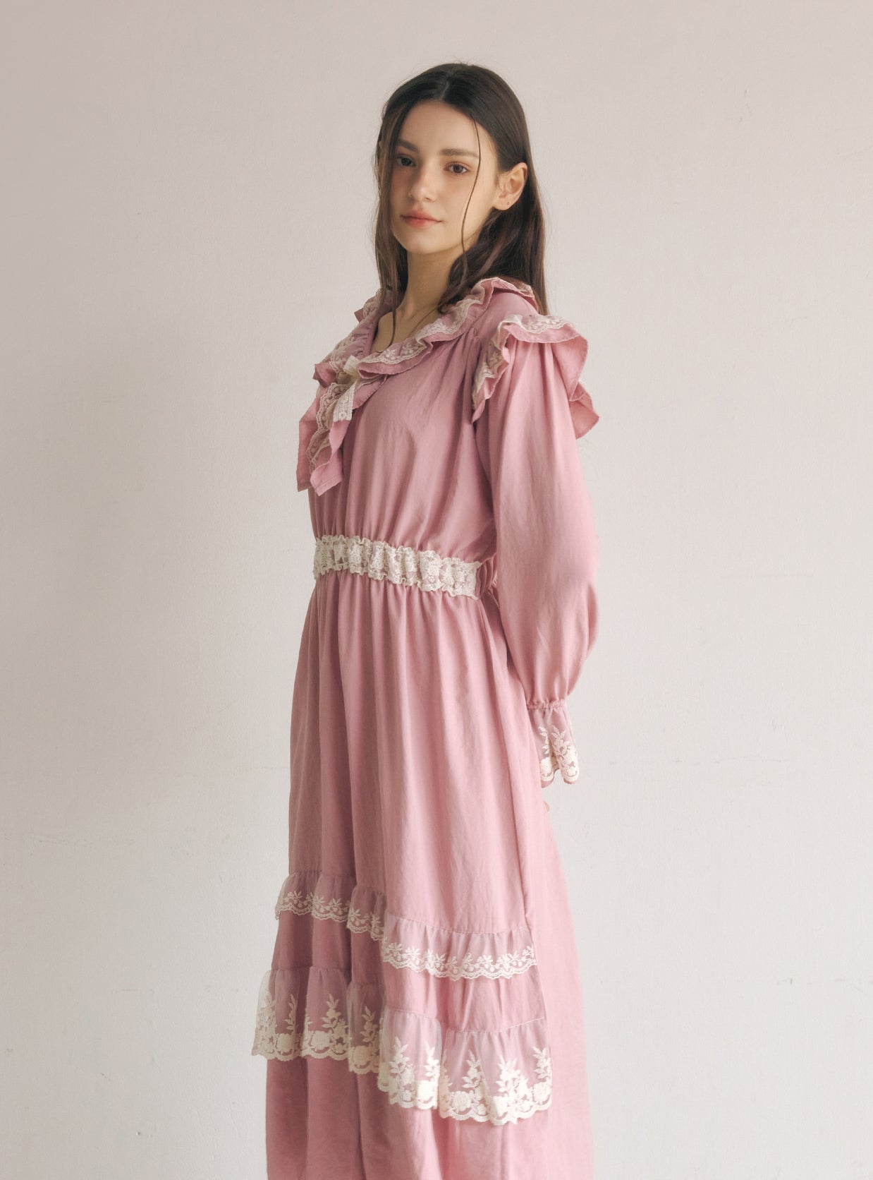 Nellie Satin Sand Washing V - Neck Nightdress - premium Korean sleepwear by LUNALUZ