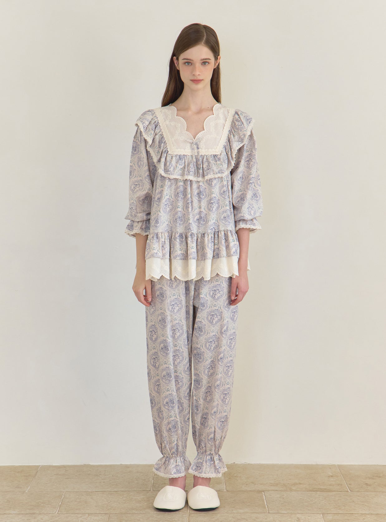 Privé Modal - Cotton V - Neck Pajama Set - premium Korean sleepwear by LUNALUZ