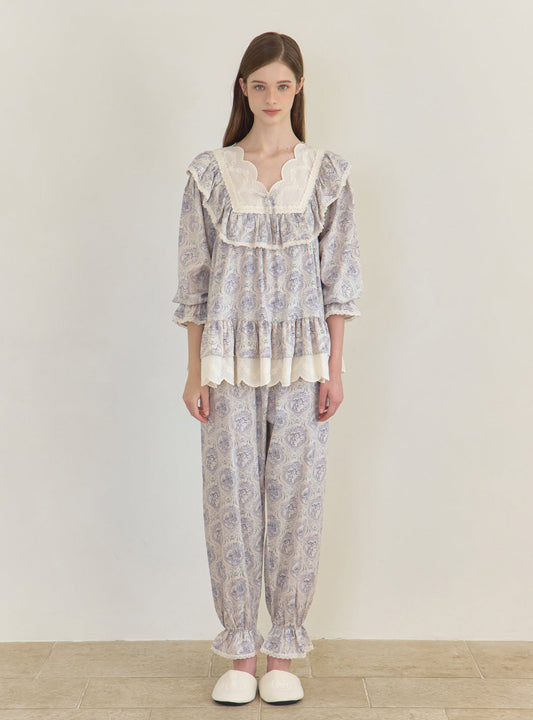 Privé Modal - Cotton V - Neck Pajama Set - premium Korean sleepwear by LUNALUZ