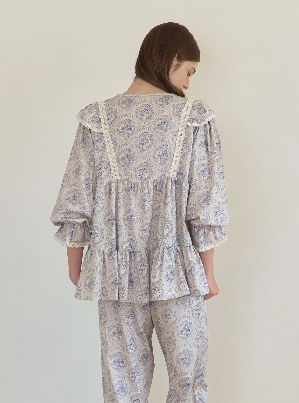 Privé Modal - Cotton V - Neck Pajama Set - premium Korean sleepwear by LUNALUZ