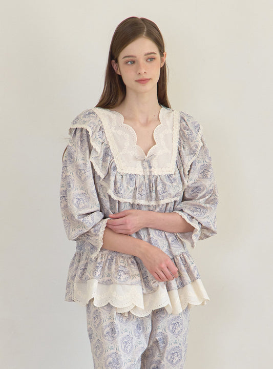 Privé Modal - Cotton V - Neck Pajama Set - premium Korean sleepwear by LUNALUZ