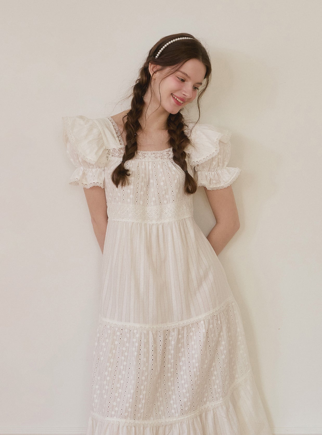 Rotie Cotton Short - Sleeve Nightdress - premium Korean sleepwear by LUNALUZ