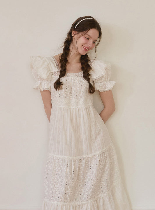 Rotie Cotton Short - Sleeve Nightdress - premium Korean sleepwear by LUNALUZ