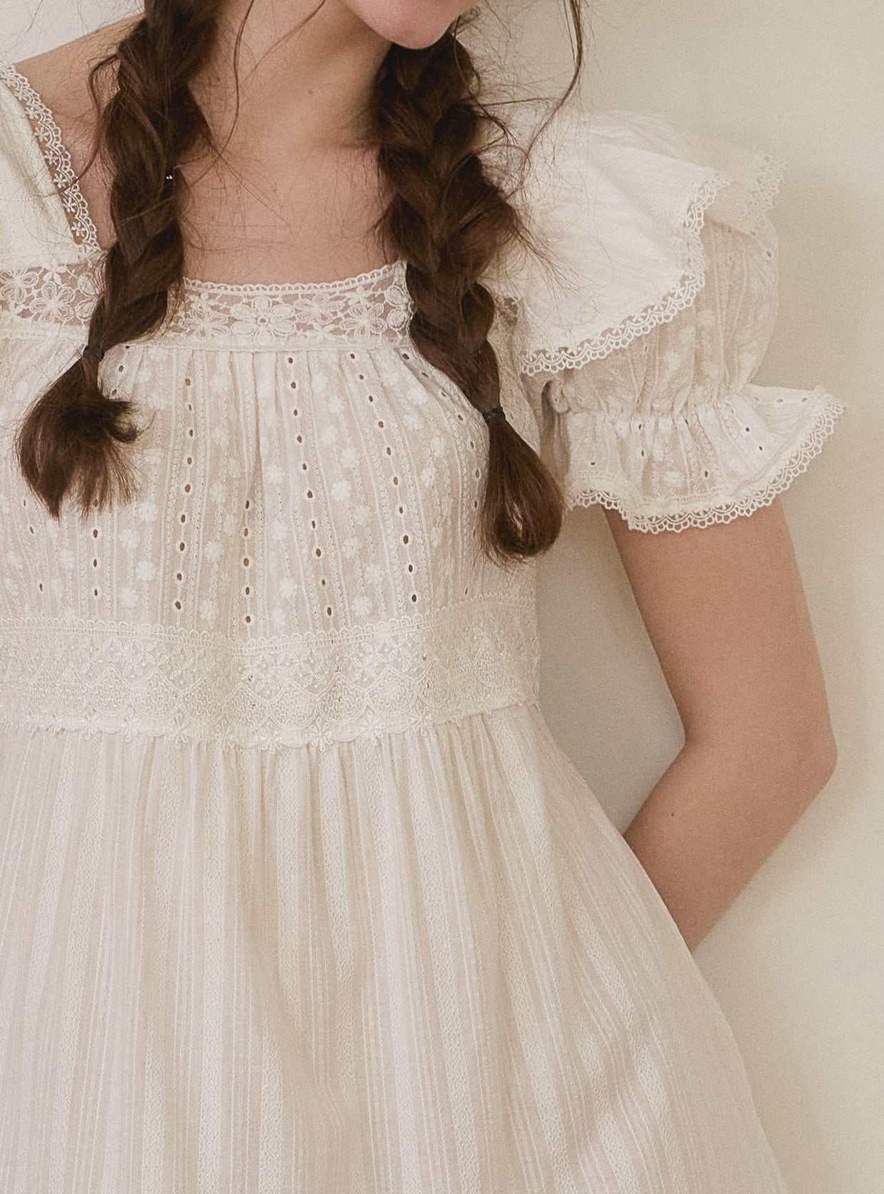 Rotie Cotton Short - Sleeve Nightdress - premium Korean sleepwear by LUNALUZ