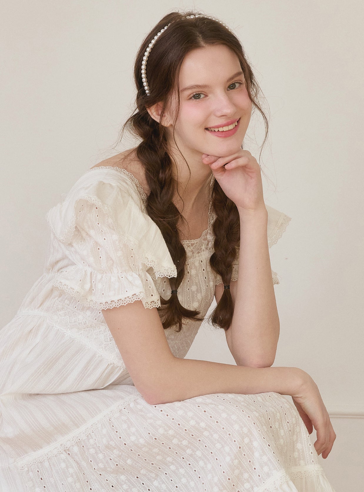 Rotie Cotton Short - Sleeve Nightdress - premium Korean sleepwear by LUNALUZ