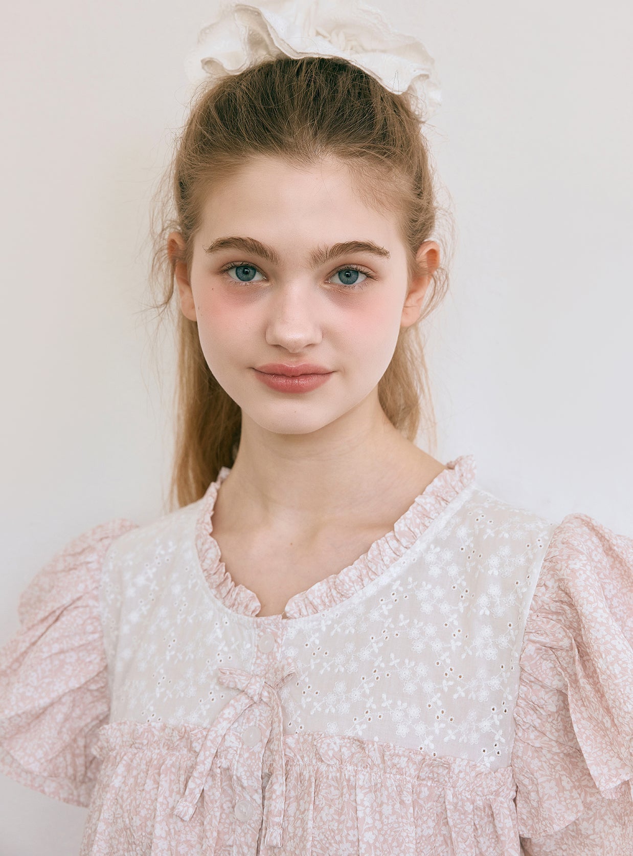 Saffron Round - Neck Short - Sleeve Nightdress - premium Korean sleepwear by LUNALUZ