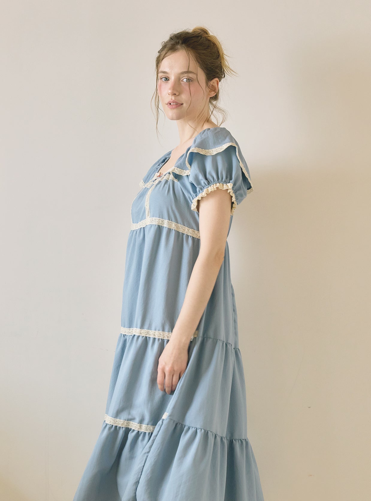 Veronia Sandwashed Square Dress Sleepwear - premium Korean sleepwear by LUNALUZ