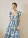 Veronia Sandwashed Square Dress Sleepwear - premium Korean sleepwear by LUNALUZ