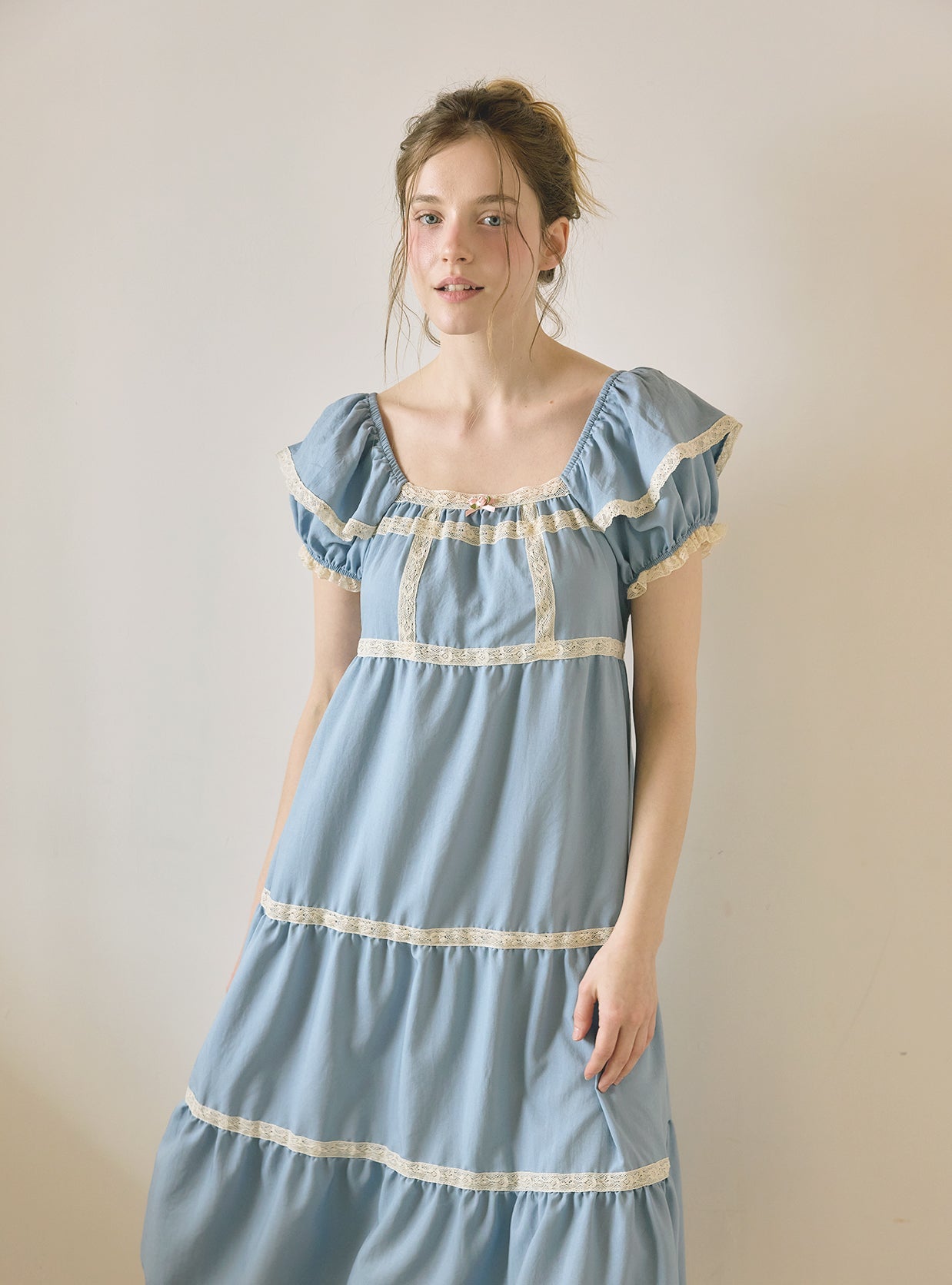 Veronia Sandwashed Square Dress Sleepwear - premium Korean sleepwear by LUNALUZ