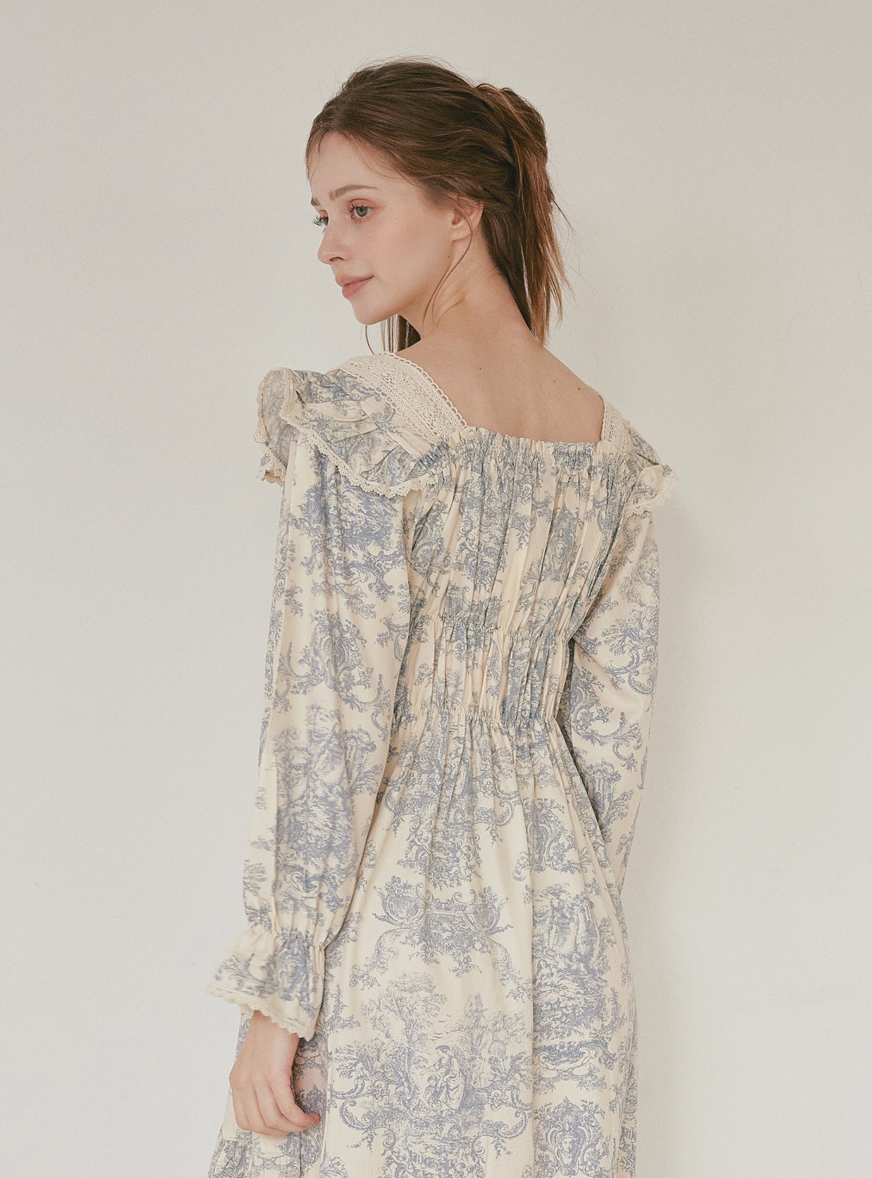 Versailles Modal Cotton Square - Neck Nightdress – 2 Colors - premium Korean sleepwear by LUNALUZ