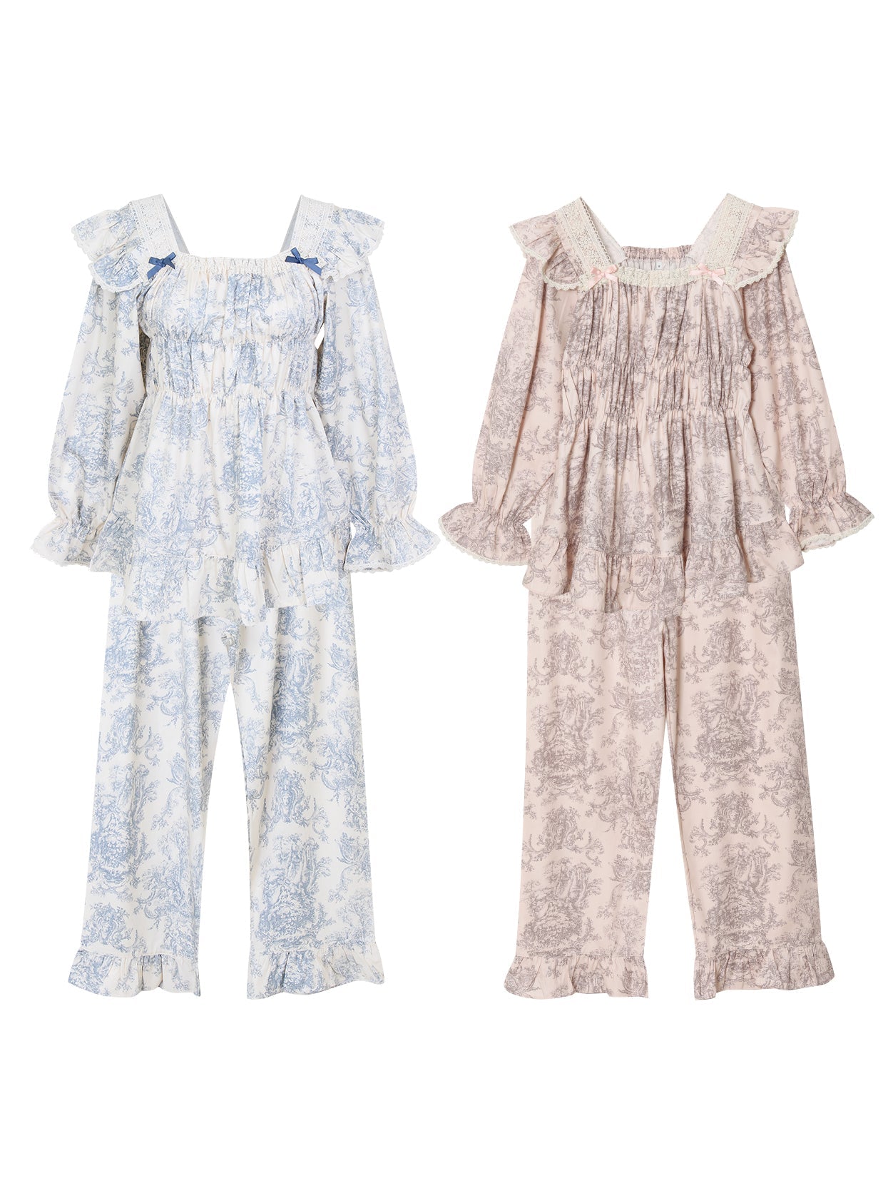Versailles Modal Cotton Two - Piece Pajama Set – 2 Colors - premium Korean sleepwear by LUNALUZ