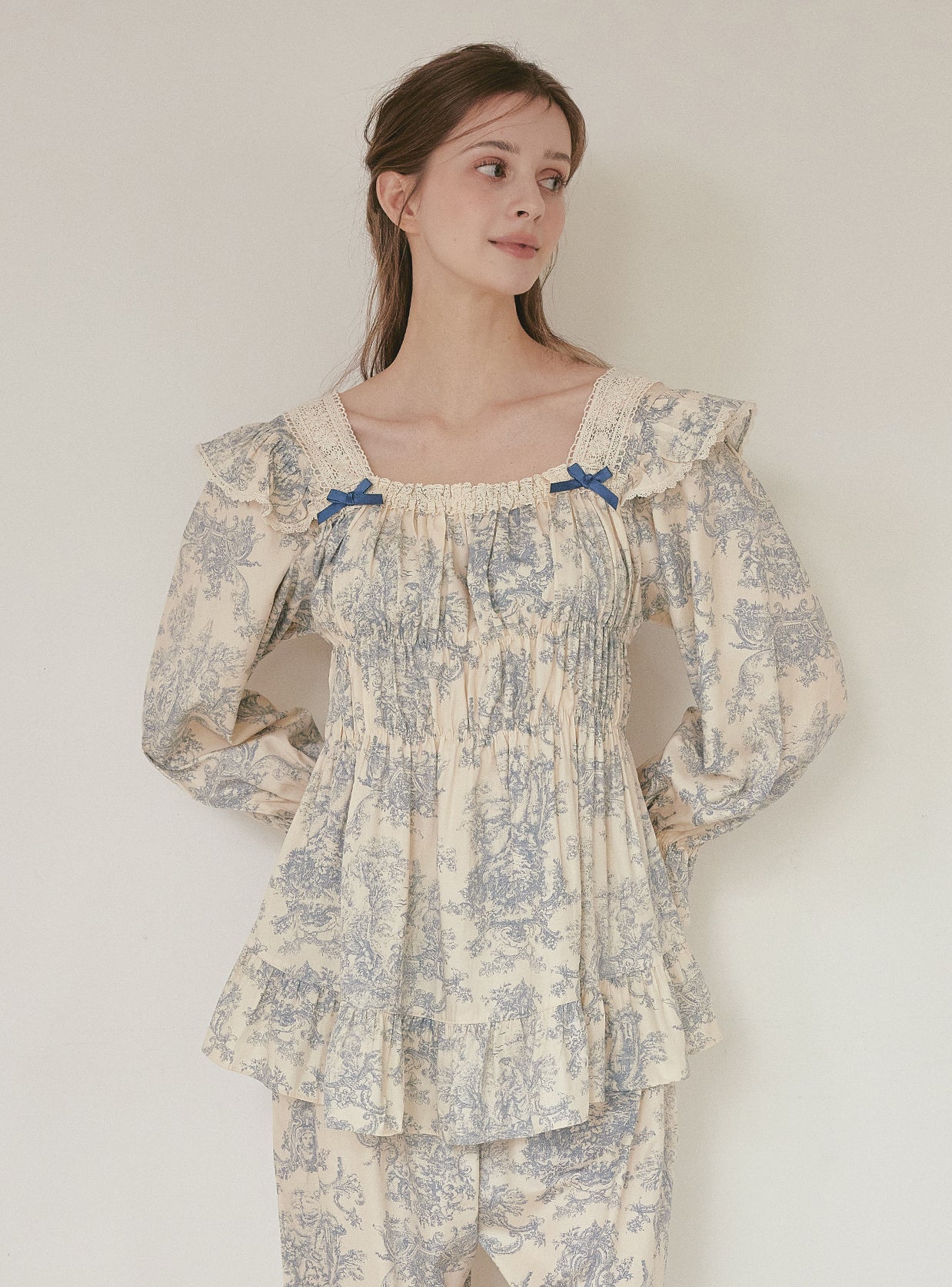 Versailles Modal Cotton Two - Piece Pajama Set – 2 Colors - premium Korean sleepwear by LUNALUZ