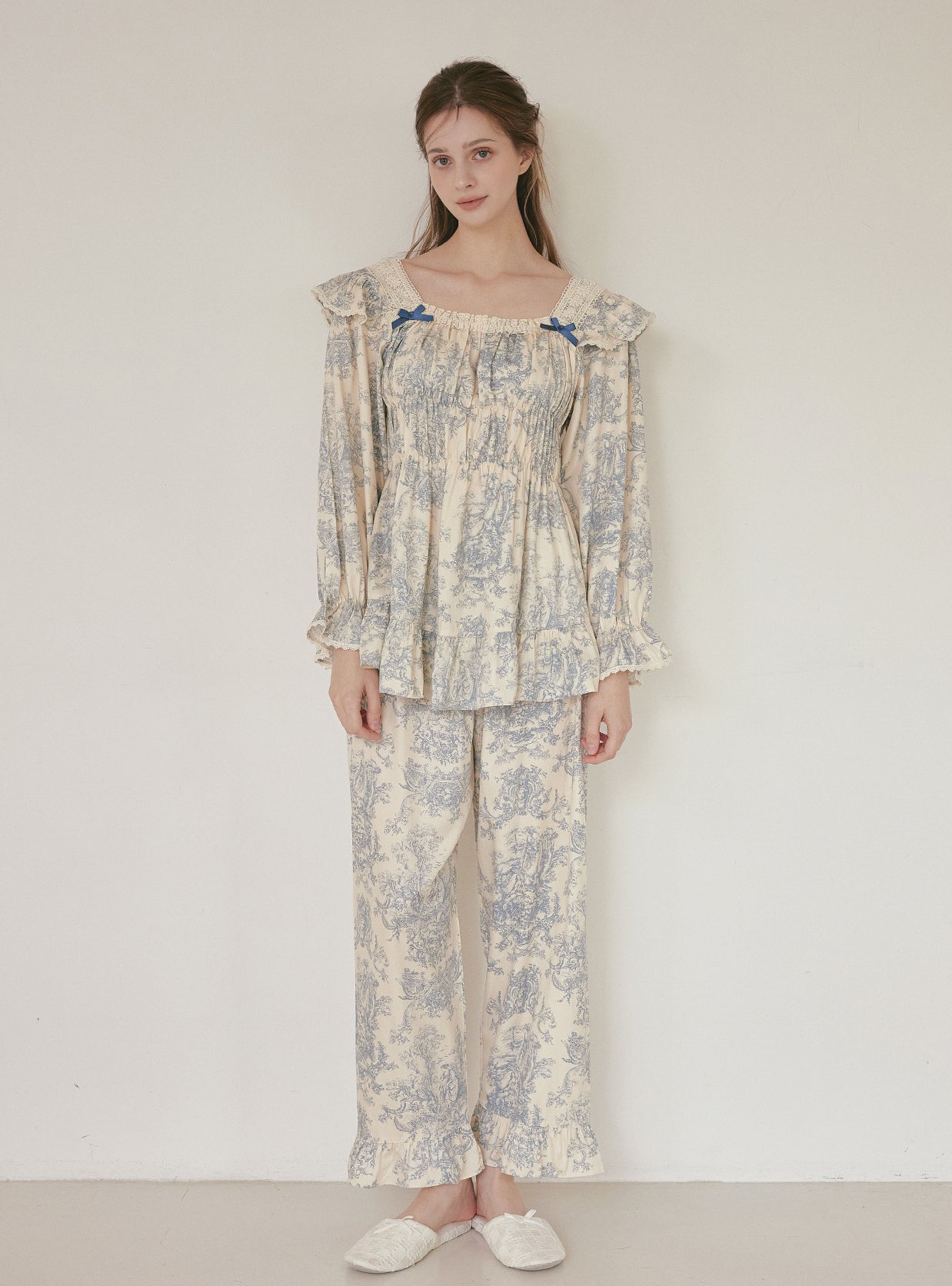 Versailles Modal Cotton Two - Piece Pajama Set – 2 Colors - premium Korean sleepwear by LUNALUZ