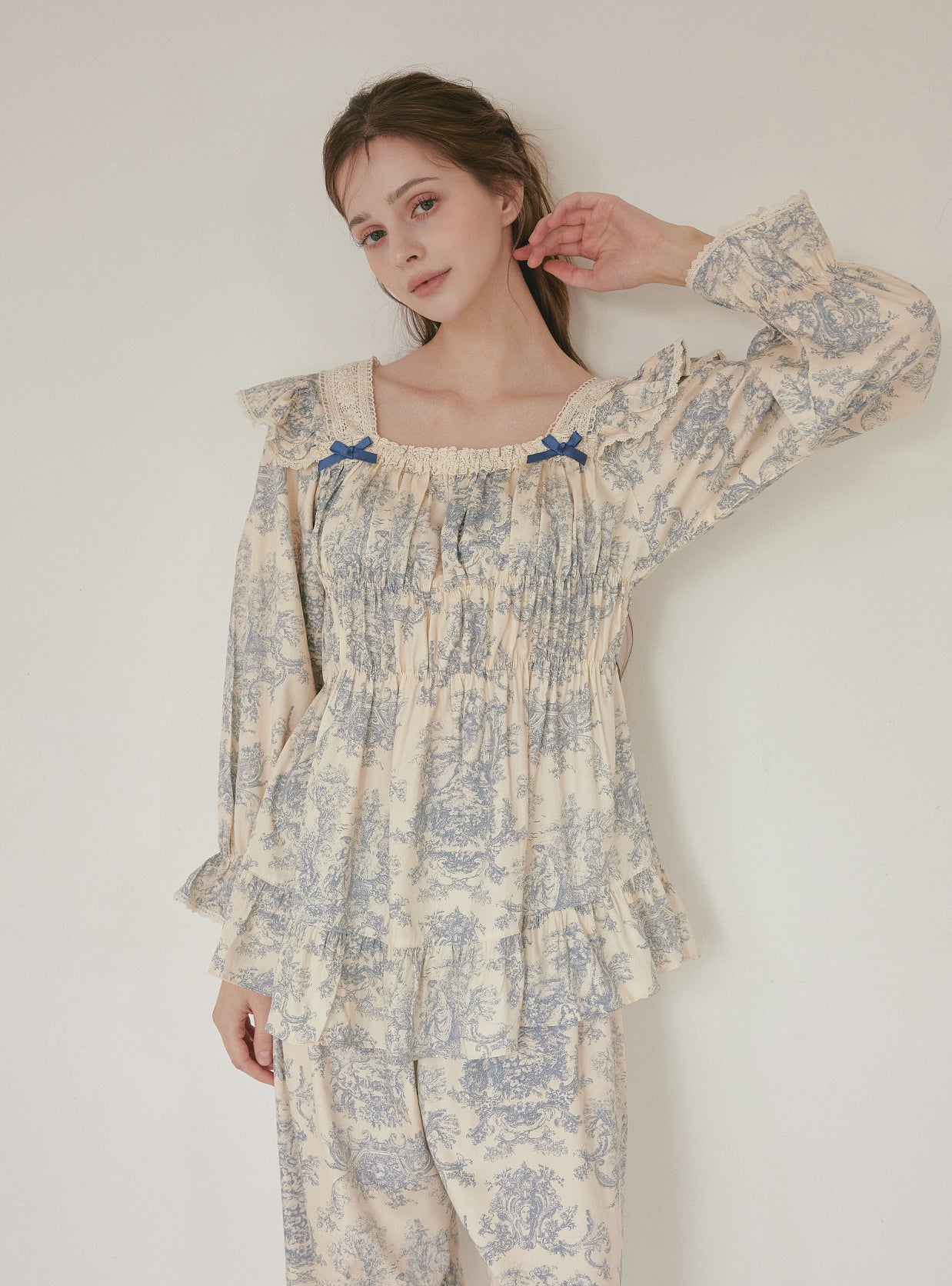 Versailles Modal Cotton Two - Piece Pajama Set – 2 Colors - premium Korean sleepwear by LUNALUZ