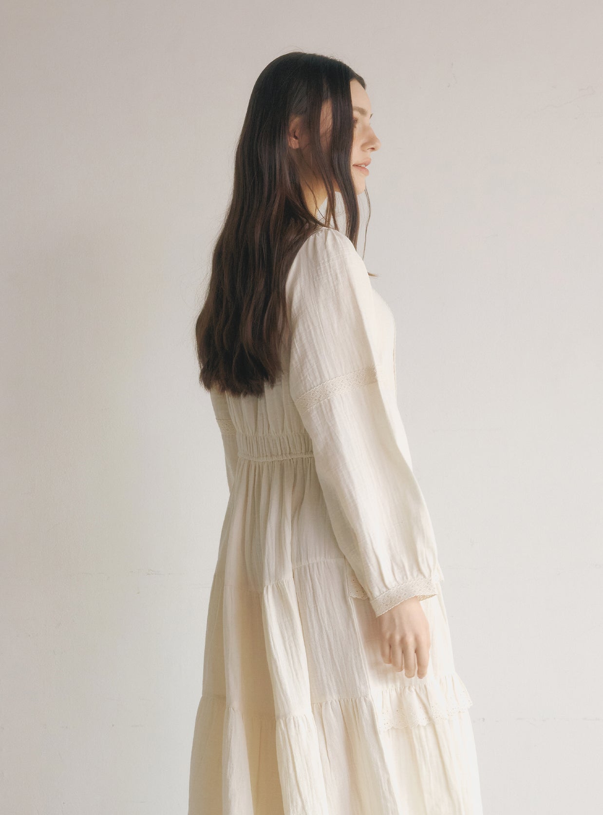 Zeta Cotton Long - Sleeve Shirt Nightdress - premium Korean sleepwear by LUNALUZ